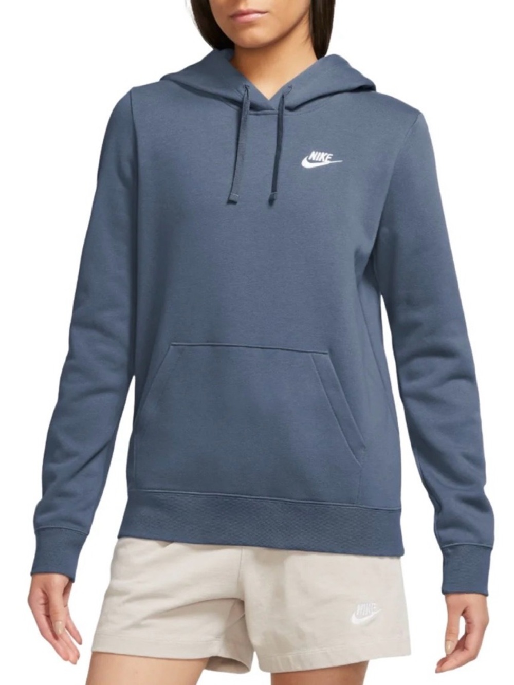 Nike Club Fleece Hoodie Sweatshirt Women’s Size Large Diffused Blue DQ5793-491